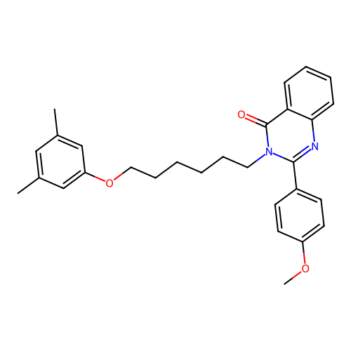 3-(6-(3,5-dimethylphenoxy)hexyl)-2-(4-methoxyphenyl)quinazolin-4(3H)-one structure