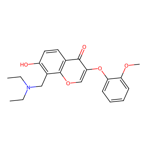 8-(Diethylaminomethyl)-7-hydroxy-3-(2-methoxyphenoxy)chromen-4-one structure