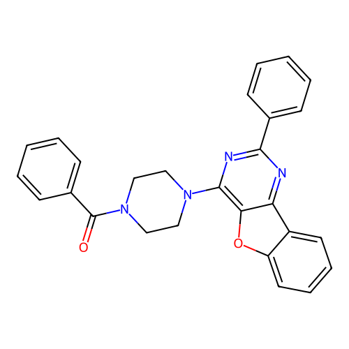 Phenyl[4-(2-phenyl[1]benzofuro[3,2-d]pyrimidin-4-yl)piperazin-1-yl]methanone structure