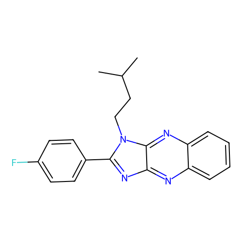 2-(4-fluorophenyl)-1-(3-methylbutyl)-1H-imidazo[4,5-b]quinoxaline structure