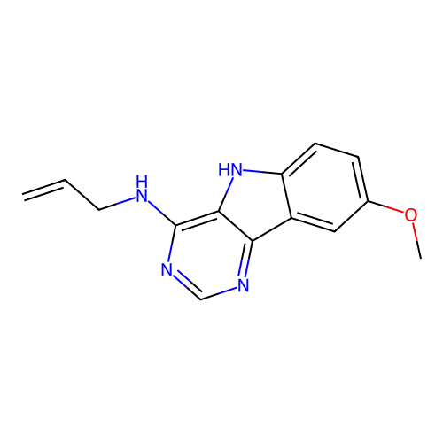 8-methoxy-N-(prop-2-en-1-yl)-5H-pyrimido[5,4-b]indol-4-amine structure