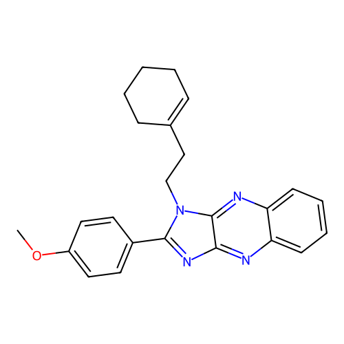 1-(2-(cyclohex-1-en-1-yl)ethyl)-2-(4-methoxyphenyl)-1H-imidazo[4,5-b]quinoxaline structure