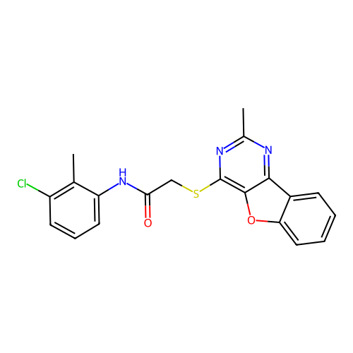 N-(3-chloro-2-methylphenyl)-2-((2-methylbenzofuro[3,2-d]pyrimidin-4-yl)thio)acetamide structure