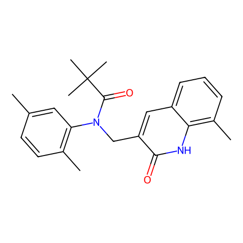 N-(2,5-dimethylphenyl)-N-((2-hydroxy-8-methylquinolin-3-yl)methyl)pivalamide structure