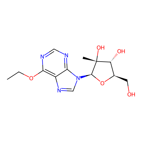 (2R,3R,4R,5R)-2-(6-ethoxypurin-9-yl)-5-(hydroxymethyl)-3-methyloxolane-3,4-diol structure