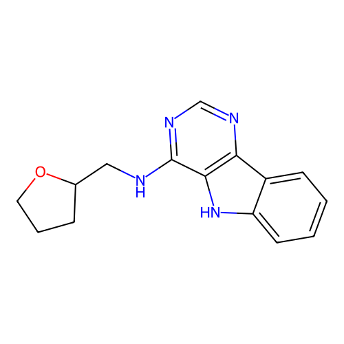 N-(tetrahydrofuran-2-ylmethyl)-5H-pyrimido[5,4-b]indol-4-amine structure