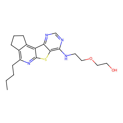 2-(2-((4-butyl-2,3-dihydro-1H-cyclopenta[4',5']pyrido[3',2':4,5]thieno[3,2-d]pyrimidin-7-yl)amino)ethoxy)ethanol structure
