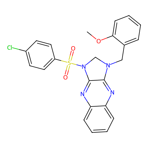1-((4-chlorophenyl)sulfonyl)-3-(2-methoxybenzyl)-2,3-dihydro-1H-imidazo[4,5-b]quinoxaline structure