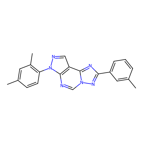 7-(2,4-dimethylphenyl)-2-(3-methylphenyl)-7H-pyrazolo[4,3-e][1,2,4]triazolo[1,5-c]pyrimidine structure