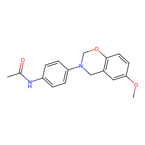 N-[4-(6-methoxy-2H-1,3-benzoxazin-3(4H)-yl)phenyl]acetamide structure