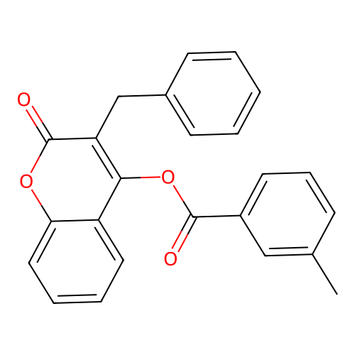 3-benzyl-2-oxo-2H-chromen-4-yl 3-methylbenzoate structure