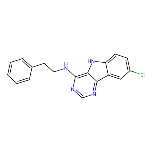 8-chloro-N-phenethyl-5H-pyrimido[5,4-b]indol-4-amine structure