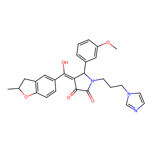 3-hydroxy-1-[3-(1H-imidazol-1-yl)propyl]-5-(3-methoxyphenyl)-4-(2-methyl-2,3-dihydro-1-benzofuran-5-carbonyl)-2,5-dihydro-1H-pyrrol-2-one structure