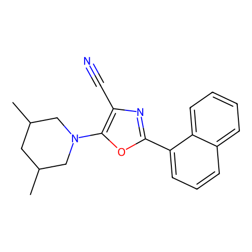 5-(3,5-Dimethylpiperidin-1-yl)-2-(naphthalen-1-yl)-1,3-oxazole-4-carbonitrile structure