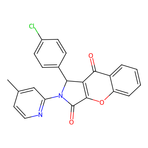 1-(4-chlorophenyl)-2-(4-methylpyridin-2-yl)-1,2-dihydrochromeno[2,3-c]pyrrole-3,9-dione structure