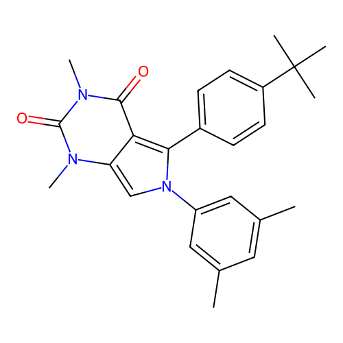 5-(4-(tert-butyl)phenyl)-6-(3,5-dimethylphenyl)-1,3-dimethyl-1H-pyrrolo[3,4-d]pyrimidine-2,4(3H,6H)-dione structure