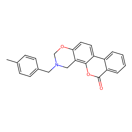 3-(4-methylbenzyl)-3,4-dihydro-2H,6H-benzo[3,4]chromeno[8,7-e][1,3]oxazin-6-one structure