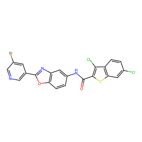 C21H10BrCl2N3O2S structure