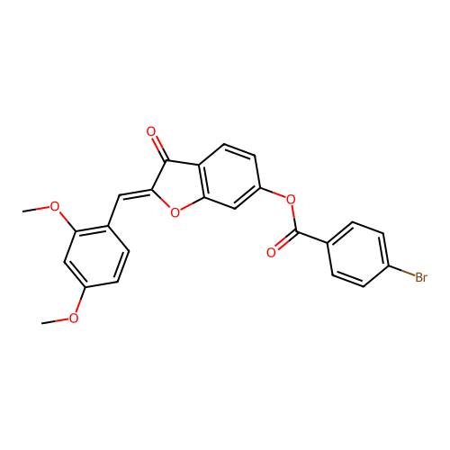 2-[(2,4-Dimethoxyphenyl)methylene]-3-oxobenzo[3,4-b]furan-6-yl 4-bromobenzoate structure