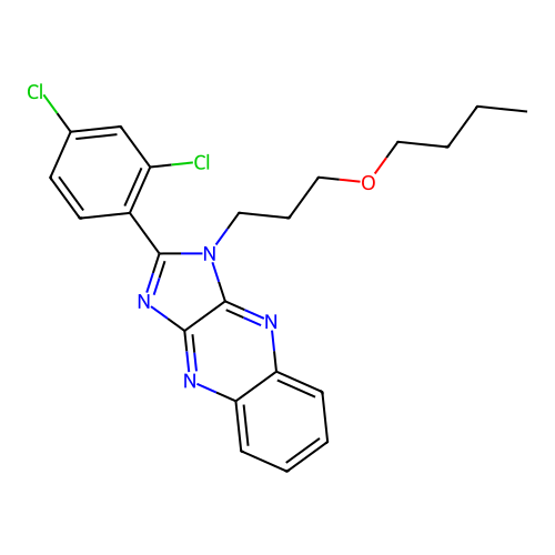 1-(3-butoxypropyl)-2-(2,4-dichlorophenyl)-1H-imidazo[4,5-b]quinoxaline structure