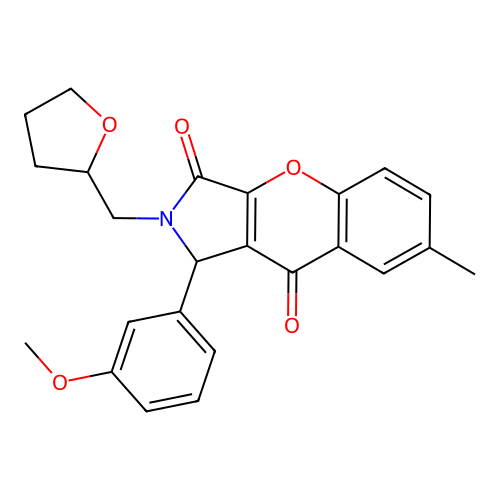 1-(3-methoxyphenyl)-7-methyl-2-(oxolan-2-ylmethyl)-1H-chromeno[2,3-c]pyrrole-3,9-dione structure