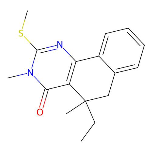 5-ethyl-3,5-dimethyl-2-(methylsulfanyl)-5,6-dihydrobenzo[h]quinazolin-4(3H)-one structure