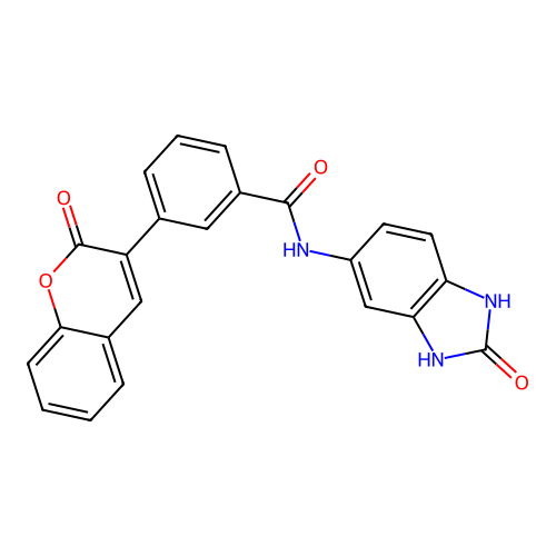 3-(2-oxo-2H-chromen-3-yl)-N-(2-oxo-2,3-dihydro-1H-benzimidazol-5-yl)benzamide structure