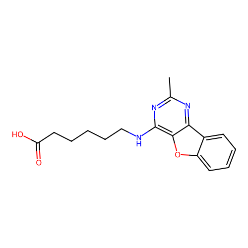 6-[(2-Methyl[1]benzofuro[3,2-d]pyrimidin-4-yl)amino]hexanoic acid structure