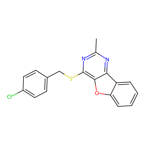 4-[(4-Chlorobenzyl)sulfanyl]-2-methyl[1]benzofuro[3,2-d]pyrimidine structure