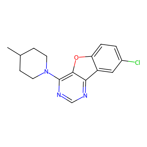 8-Chloro-4-(4-methylpiperidin-1-yl)[1]benzofuro[3,2-d]pyrimidine structure