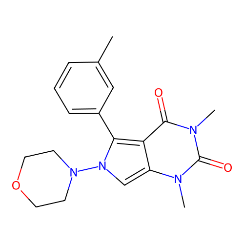 1,3-dimethyl-5-(3-methylphenyl)-6-morpholin-4-ylpyrrolo[3,4-d]pyrimidine-2,4-dione structure
