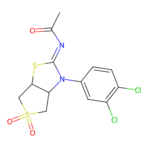 N-[(2Z)-3-(3,4-dichlorophenyl)-5,5-dioxidotetrahydrothieno[3,4-d][1,3]thiazol-2(3H)-ylidene]acetamide structure