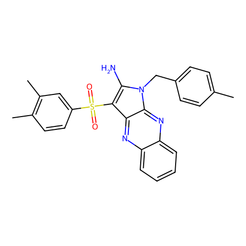 3-((3,4-dimethylphenyl)sulfonyl)-1-(4-methylbenzyl)-1H-pyrrolo[2,3-b]quinoxalin-2-amine structure
