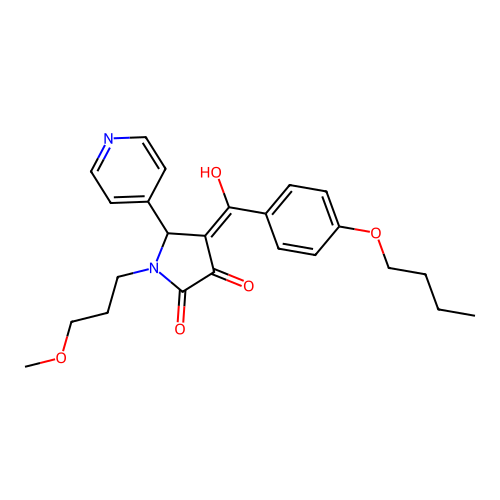 4-(4-butoxybenzoyl)-3-hydroxy-1-(3-methoxypropyl)-5-(pyridin-4-yl)-1H-pyrrol-2(5H)-one structure