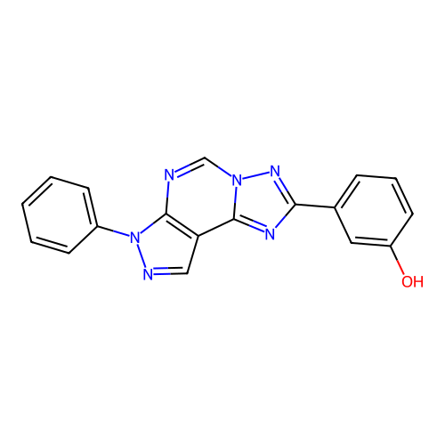 3-(7-phenyl-7H-pyrazolo[4,3-e][1,2,4]triazolo[1,5-c]pyrimidin-2-yl)phenol structure