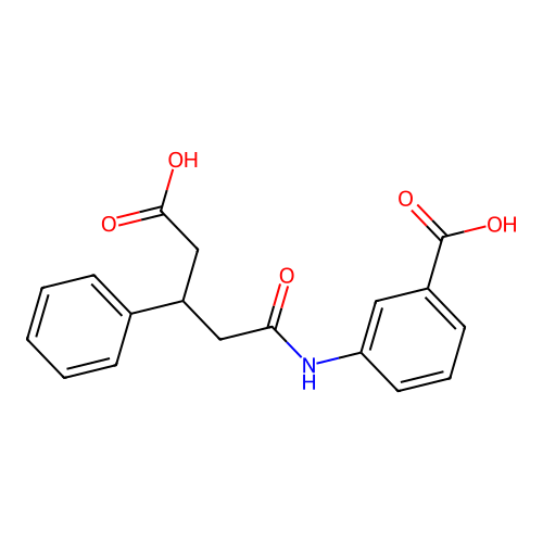 3-[(4-Carboxy-3-phenylbutanoyl)amino]benzoic acid structure