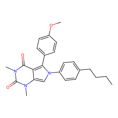 6-(4-butylphenyl)-5-(4-methoxyphenyl)-1,3-dimethyl-1H-pyrrolo[3,4-d]pyrimidine-2,4(3H,6H)-dione structure