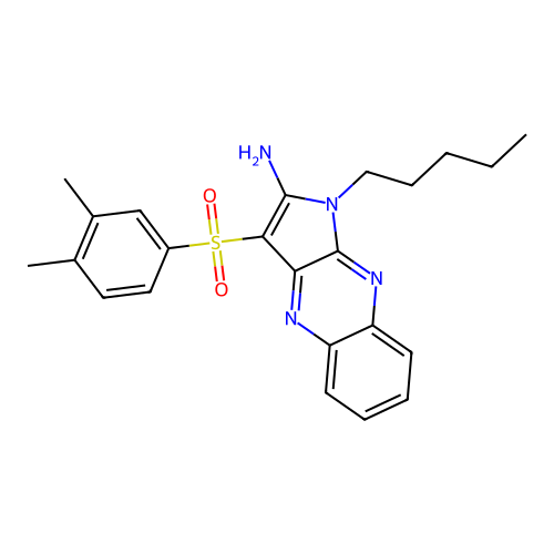 3-((3,4-dimethylphenyl)sulfonyl)-1-pentyl-1H-pyrrolo[2,3-b]quinoxalin-2-amine structure