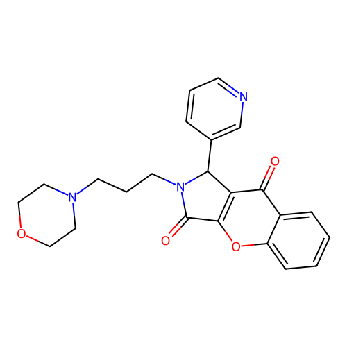 2-[3-(morpholin-4-yl)propyl]-1-(pyridin-3-yl)-1,2-dihydrochromeno[2,3-c]pyrrole-3,9-dione structure