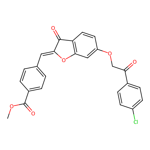 (Z)-methyl 4-((6-(2-(4-chlorophenyl)-2-oxoethoxy)-3-oxobenzofuran-2(3H)-ylidene)methyl)benzoate structure