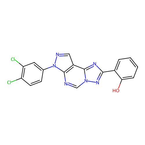 C18H10Cl2N6O structure