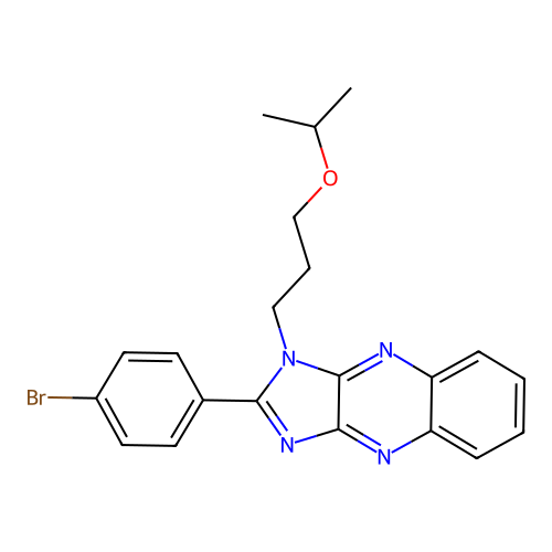2-(4-bromophenyl)-1-[3-(propan-2-yloxy)propyl]-1H-imidazo[4,5-b]quinoxaline structure