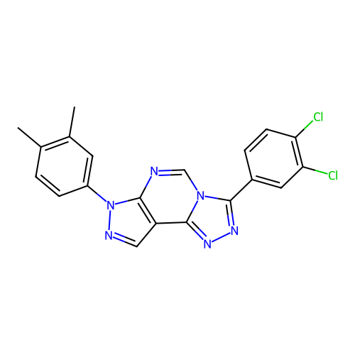 3-(3,4-dichlorophenyl)-7-(3,4-dimethylphenyl)-7H-pyrazolo[4,3-e][1,2,4]triazolo[4,3-c]pyrimidine structure