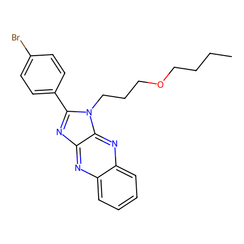 2-(4-bromophenyl)-1-(3-butoxypropyl)-1H-imidazo[4,5-b]quinoxaline structure