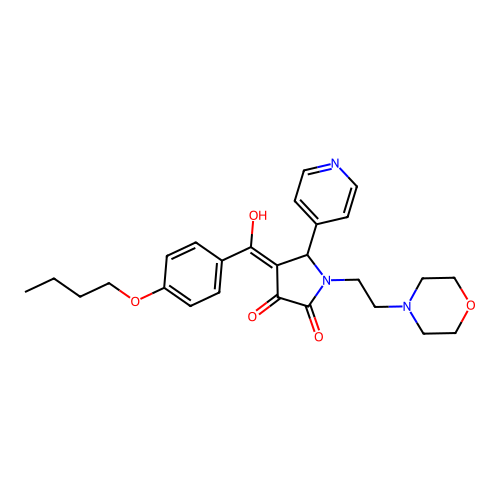 4-(4-butoxybenzoyl)-3-hydroxy-1-[2-(morpholin-4-yl)ethyl]-5-(pyridin-4-yl)-2,5-dihydro-1H-pyrrol-2-one structure