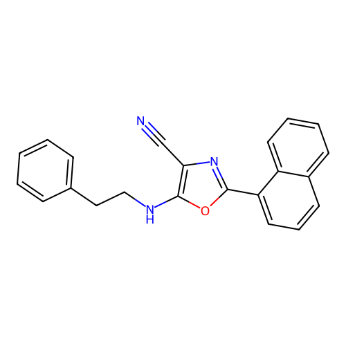 2-(Naphthalen-1-yl)-5-[(2-phenylethyl)amino]-1,3-oxazole-4-carbonitrile structure