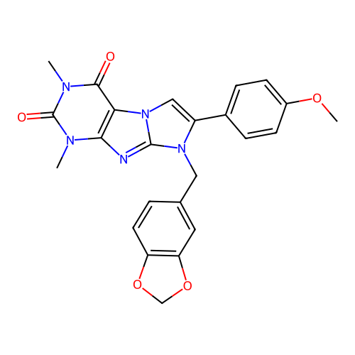 6-(1,3-benzodioxol-5-ylmethyl)-7-(4-methoxyphenyl)-2,4-dimethylpurino[7,8-a]imidazole-1,3-dione structure