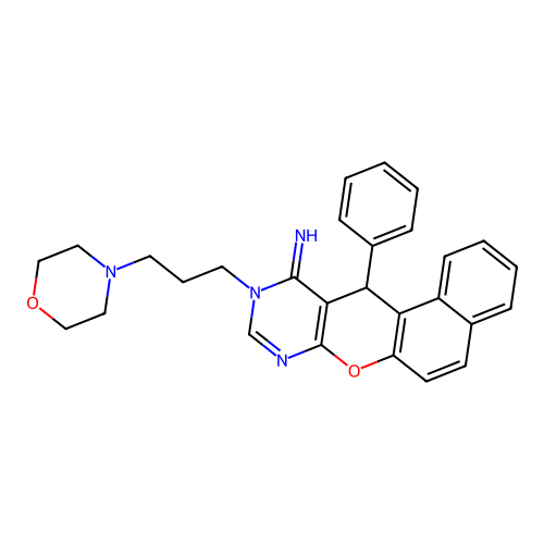10-[3-(morpholin-4-yl)propyl]-12-phenyl-10,12-dihydro-11H-benzo[5,6]chromeno[2,3-d]pyrimidin-11-imine structure