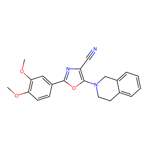 5-(3,4-dihydroisoquinolin-2(1H)-yl)-2-(3,4-dimethoxyphenyl)-1,3-oxazole-4-carbonitrile structure