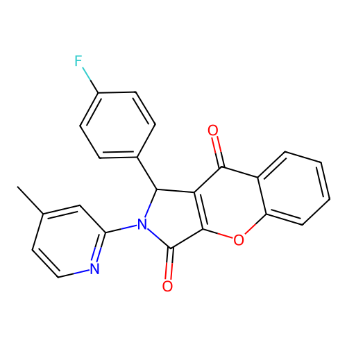 1-(4-fluorophenyl)-2-(4-methylpyridin-2-yl)-1,2-dihydrochromeno[2,3-c]pyrrole-3,9-dione structure